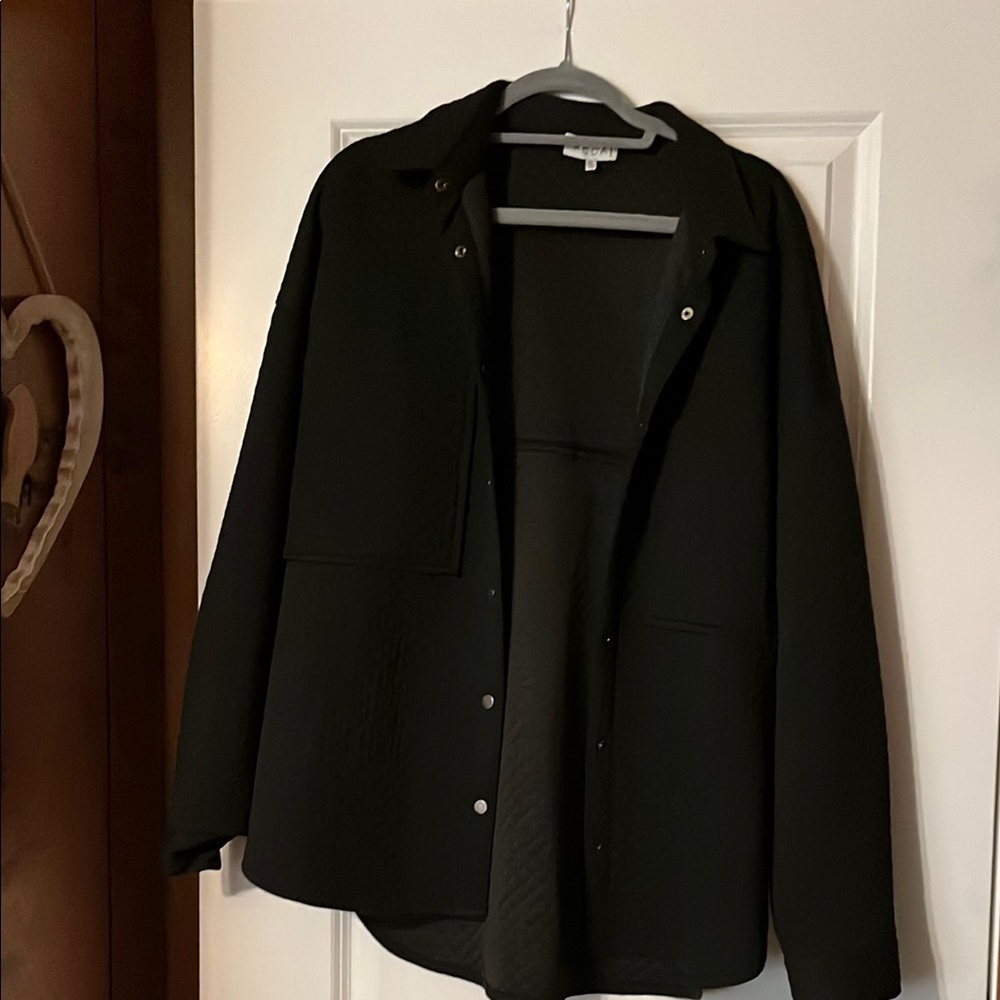 ACOAT-Black Button-Up Jacket